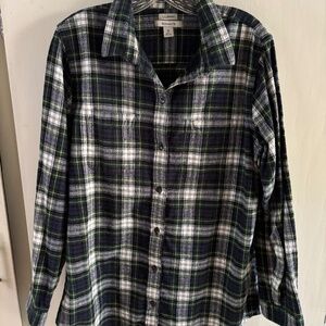 LL Bean Scotch Plaid Flannel Shirt (M)